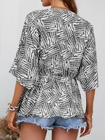 Women's Blouse Half Sleeve Blouses Casual Printing main image 5