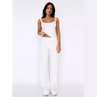 Foreign Trade  Y2K Women's Lace Strap Top Trousers Digital Printing Two-piece Sexy Suit Women main image 3