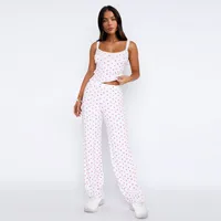 Lace Digital Printing Sling Casual Pants Two-Piece Women's Summer Suit Women's Casual Wear sku image 1