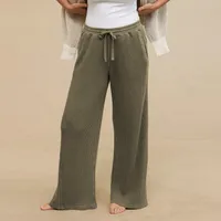 New Foreign Trade Fashion Casual Loose Straight Leg Pants Trousers  Hot Solid Color Lace-up Commuter Autumn And Winter Wide Leg Pants main image 1