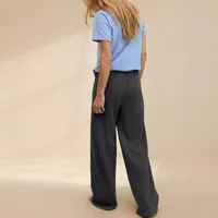 New Foreign Trade Fashion Casual Loose Straight Leg Pants Trousers  Hot Solid Color Lace-up Commuter Autumn And Winter Wide Leg Pants main image 4