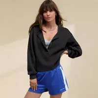 Hot Sale  New Button Waffle Loose Casual Commuting Lazy Sweat Top Autumn And Winter Women's Clothing main image 3