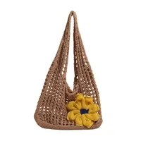 Artistic Hollow Knitted Woven Bag Women's Large Capacity  New Casual Shoulder Bag Seaside Vacation Beach Bag main image 5