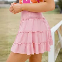 Comfortable Casual Holiday Style Lotus Leaf Skirt Solid Color Tight Waist Cotton Skirt Summer Women's High-end Sense main image 3