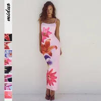 Explosions Digital Printing Summer Women's High-end Sense Adjustable Buckle Slip Skirt French Dress Holiday main image 1