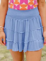Comfortable Casual Holiday Style Lotus Leaf Skirt Solid Color Tight Waist Cotton Skirt Summer Women's High-end Sense sku image 3