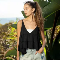 Wish  Explosions Casual Knitted Vest Base Women's Spring And Summer Irregular Stitching Spice Sling Sleeveless Top main image 2