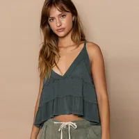 Wish  Explosions Casual Knitted Vest Base Women's Spring And Summer Irregular Stitching Spice Sling Sleeveless Top sku image 2
