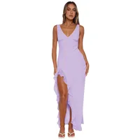 Y2K Explosions Ruffled Socialite Pure Desire Tulip Dress Women's Summer  Split Shoulder Strap French Long Dress main image 5