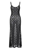 Women's Chiffon Dress Sexy Romantic Strap Sleeveless Lace Maxi Long Dress Date Festival Bar sku image 6