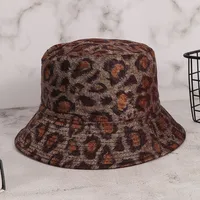 Women's Casual Retro Classic Style Leopard Wide Eaves Bucket Hat main image 4