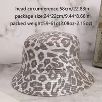 Women's Casual Retro Classic Style Leopard Wide Eaves Bucket Hat main image 2