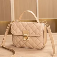 Guangzhou Bag Wholesale Hand Bag New Fashion Diamond Lattice Handbag Texture Joker Foreign Style Printing Bag sku image 5