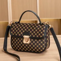 Guangzhou Bag Wholesale Hand Bag New Fashion Diamond Lattice Handbag Texture Joker Foreign Style Printing Bag sku image 6