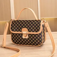 Guangzhou Bag Wholesale Hand Bag New Fashion Diamond Lattice Handbag Texture Joker Foreign Style Printing Bag sku image 7
