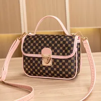Guangzhou Bag Wholesale Hand Bag New Fashion Diamond Lattice Handbag Texture Joker Foreign Style Printing Bag sku image 8