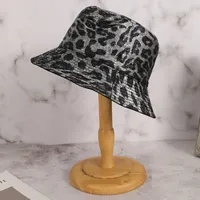 Women's Casual Retro Classic Style Leopard Wide Eaves Bucket Hat sku image 4