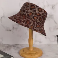 Women's Casual Retro Classic Style Leopard Wide Eaves Bucket Hat sku image 2