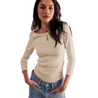 Summer New Hot Sale Women's Slim-fit One-line Collar Decorative Solid Color Top All-match Slimming Sexy Inner Women main image 5