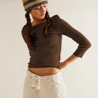 Summer New Hot Sale Women's Slim-fit One-line Collar Decorative Solid Color Top All-match Slimming Sexy Inner Women sku image 9