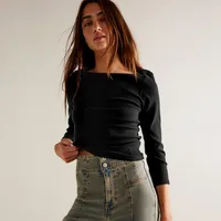 Summer New Hot Sale Women's Slim-fit One-line Collar Decorative Solid Color Top All-match Slimming Sexy Inner Women sku image 13