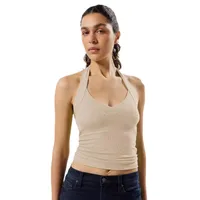 Summer New Hot Hot Spice Girls Solid Color Slim-Fit Thin Rib Slim Backless Top All-Match Sexy Neck Vest main image 5
