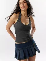 Summer New Hot Hot Spice Girls Solid Color Slim-Fit Thin Rib Slim Backless Top All-Match Sexy Neck Vest sku image 12
