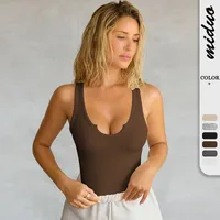 Explosions Women's Slim-Fit Slimming High Elastic Solid Color Thread Spice Girl Vest Sexy Trendy Sling Women main image 1