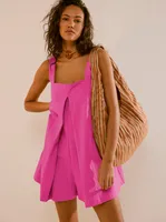 Summer New Hot Sale Solid Color Sweet Girl Dress Loose Square Collar Fashion All-match Cute Skirt Fresh Strap Skirt Pants For Women sku image 2