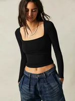 New  Hot T-shirt Solid Color Square Collar Slim-fit Fashion Shoulder Crop Top Elegant High-end All-match Clothes sku image 22