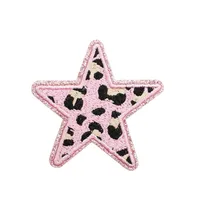 Grit Love Embroidered Cloth Sticker Leather Embroidered Five-pointed Star Patch Clothes Decoration Leopard Print Peach Heart Patch Sticker main image 5