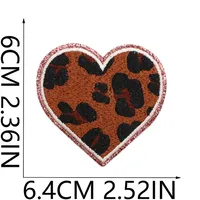 Grit Love Embroidered Cloth Sticker Leather Embroidered Five-pointed Star Patch Clothes Decoration Leopard Print Peach Heart Patch Sticker sku image 21