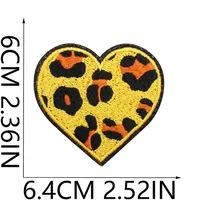 Grit Love Embroidered Cloth Sticker Leather Embroidered Five-pointed Star Patch Clothes Decoration Leopard Print Peach Heart Patch Sticker sku image 22