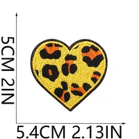 Grit Love Embroidered Cloth Sticker Leather Embroidered Five-pointed Star Patch Clothes Decoration Leopard Print Peach Heart Patch Sticker sku image 13