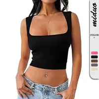 Y2g Women's Clothing New Sexy Square Collar Slim Sleeveless Vest Hot Girl Navel Bm Top Outer Wear Summer main image 1