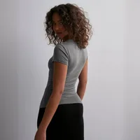 Summer  Solid Color Round Neck Fashion Brand Short Sleeve Fashionable Sexy Slim Y2g Pure Desire Top Hot Girl T-shirt main image 4