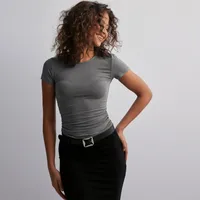 Summer  Solid Color Round Neck Fashion Brand Short Sleeve Fashionable Sexy Slim Y2g Pure Desire Top Hot Girl T-shirt sku image 6