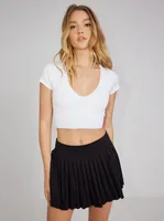 Spring And Summer Y2g Women's Clothing New U-collar Navel-exposed Bm Top Outer Wear Hot Girl Slimming Pure Desire Short Sleeve T-shirt Inner Wear sku image 1