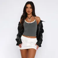 New Halter Vest  Women's Clothing Y2g Sexy Navel Bm Strap Bottoming Sleeveless Slim Top sku image 4