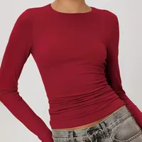 New  Naked Sense Solid Color Y2K American Shoulder T-shirt Sexy Slim-fit Spice Girl Top Women's Summer High-end Sense main image 3
