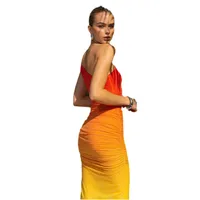 Spring And Summer High-grade Women's Clothing Gradient Holiday Dress  Pleated Slim Dress Dress main image 5