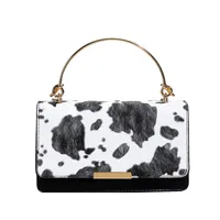 Special-Interest Design Cows Pattern Portable Women's Bag  New Simple Fashion Shoulder Messenger Bag Western Style Small Square Bag Fashion sku image 2