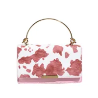 Special-Interest Design Cows Pattern Portable Women's Bag  New Simple Fashion Shoulder Messenger Bag Western Style Small Square Bag Fashion sku image 3