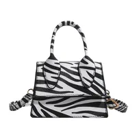 Niche Mini Crossbody Bag Female  New Fashion New Style Small Square Bag Zebra Print Textured Handbag sku image 2
