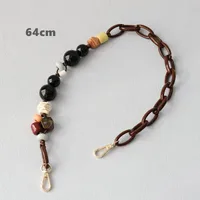 Acrylic Bead Chain Fashion Wooden Bead Bracelet Accessories Bag Shoulder Strap Crossbody Lanyard Bag Strap Mobile Phone Chain sku image 3
