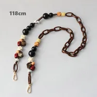 Acrylic Bead Chain Fashion Wooden Bead Bracelet Accessories Bag Shoulder Strap Crossbody Lanyard Bag Strap Mobile Phone Chain sku image 5