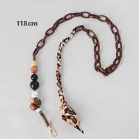 Acrylic Bead Chain Fashion Wooden Bead Bracelet Accessories Bag Shoulder Strap Crossbody Lanyard Bag Strap Mobile Phone Chain sku image 6