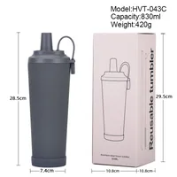 The New 830ml Ceramic Coating Liner Stainless Steel Suction Tube Cup Can Absorb Pearl Portable Magnetic Handle Thermos Cup main image 5