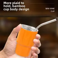 Household Stainless Steel Suction Tube Cup Single And Double Layer  Anti-fall Small Wine Glass 3oz Cup Mini Sublimation Thermos Cup main image 3