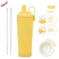The New 830ml Ceramic Coating Liner Stainless Steel Suction Tube Cup Can Absorb Pearl Portable Magnetic Handle Thermos Cup sku image 8